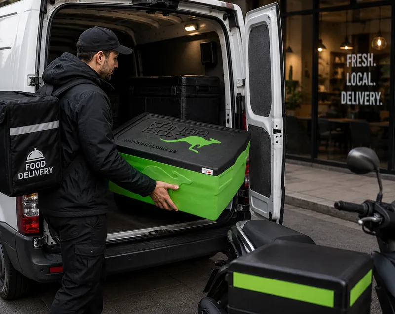 KÄNGABOX Thermobox im Food Delivery Einsatz